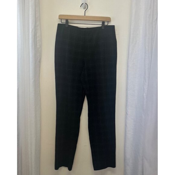 J Jill Ponte Slim Leg Pants Ladies Size MED Tall Black and Grey Plaid Career - Picture 3 of 7